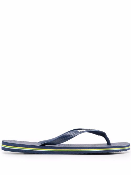 Logo-print flip-flops - Blue