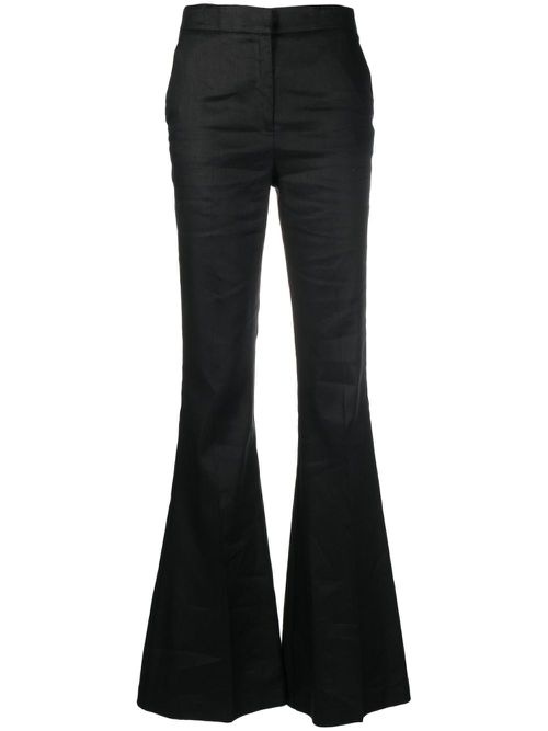 High-waisted flared trousers - Black