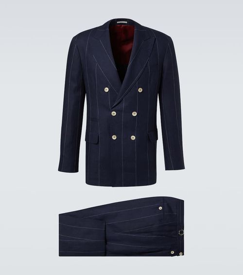 Pinstripe linen suit