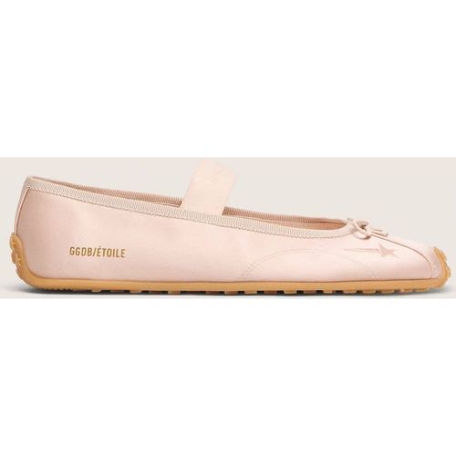 Golden Goose - Étoile Ballet Flats In Powder Pink Satin With Powder Pink Embroidered Star And Elastic Strap, Woman