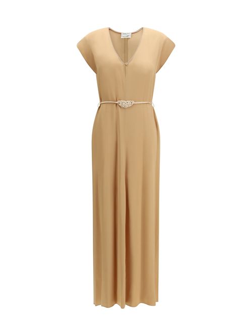Long Kaftan Viscose Dress — Beige