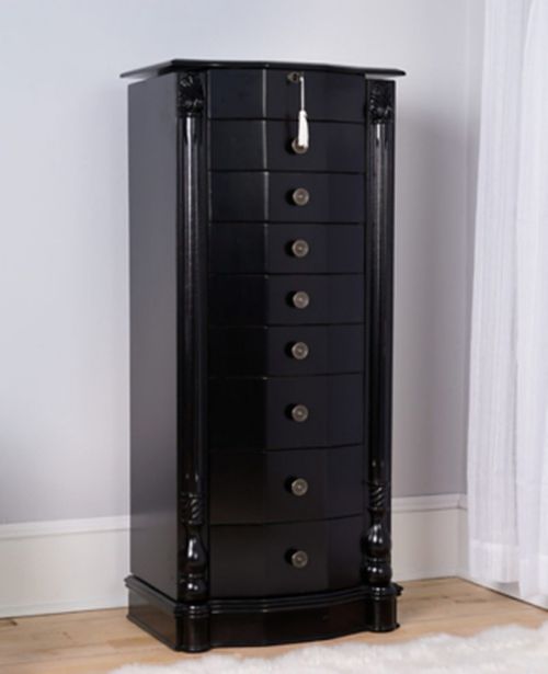 Louis Jewelry Armoire, Vintage Black