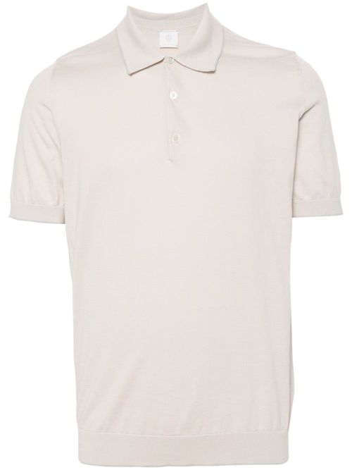 Fine-ribbed polo shirt - Neutrals