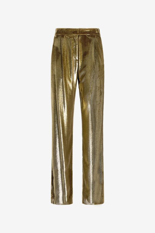Gold Velvet Long Pants