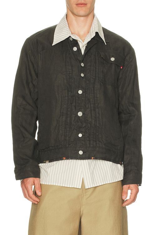 Undercover Button Down Blouson in Khaki Gray - Charcoal. 5 also