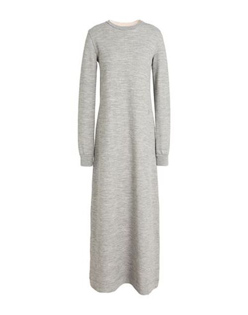 Woman Maxi dress Grey Size L Cotton, Wool, Polyamide