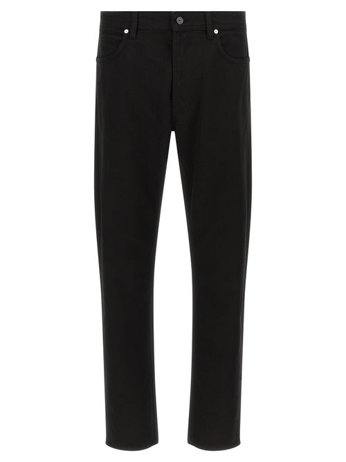 Cotton Straight-Leg Jeans — Black