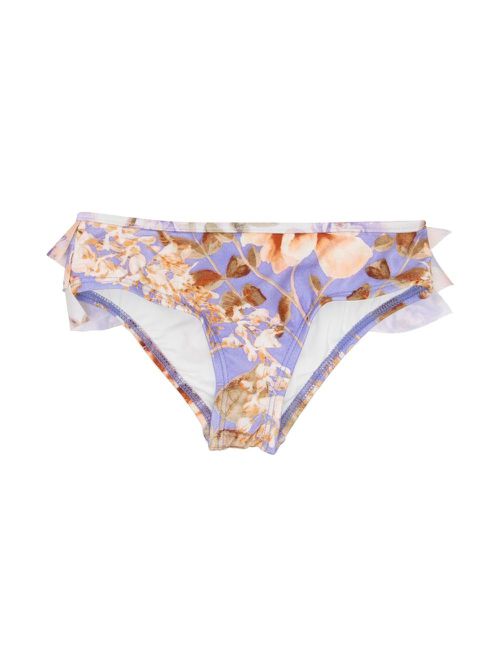 Floral-print ruffle bikini bottom - Purple