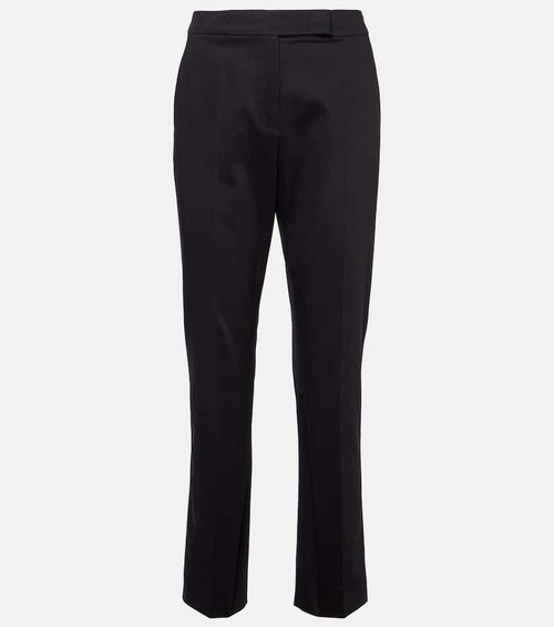 Okra mid-rise cotton flared pants