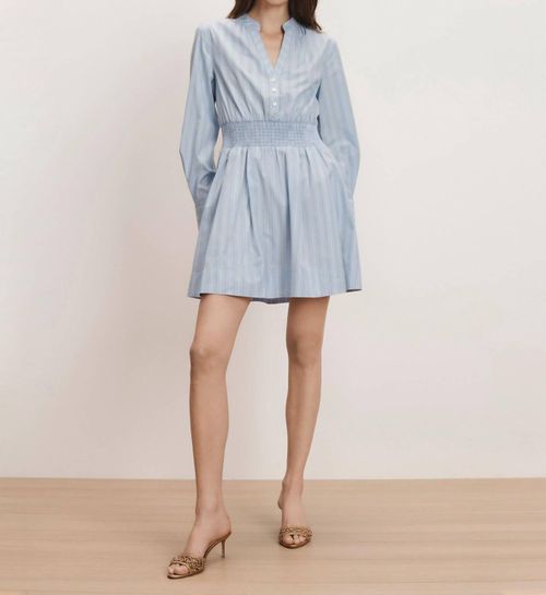 Schor Mini Shirtdress In Ice Blue Multi