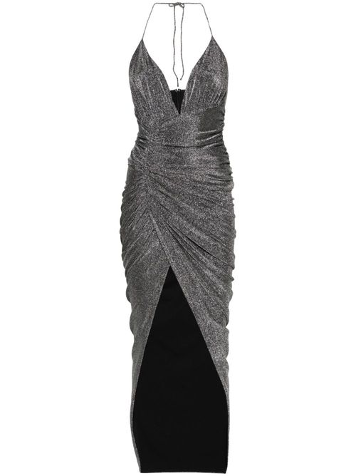Halterneck lurex maxi dress - Silver