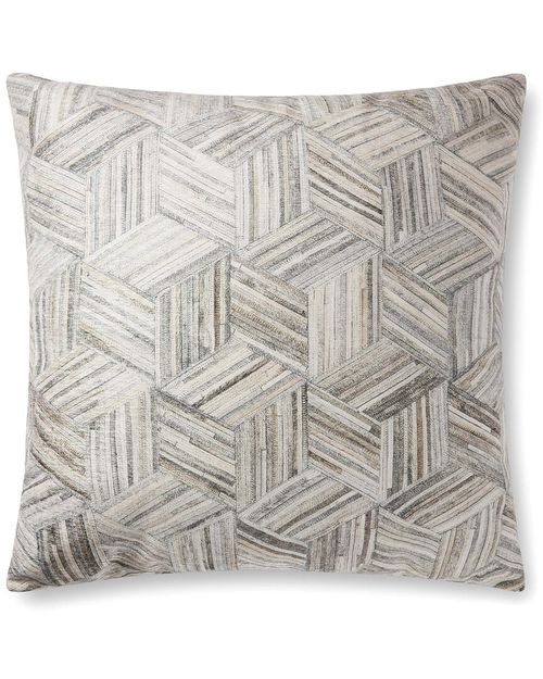Woven Chenille Printed Faux Hide Lattice Poly-Filled Floor Pillow