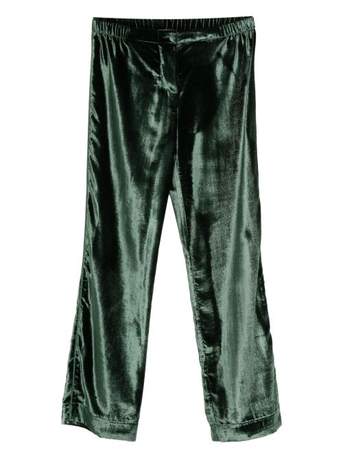 Velvet high-waisted trousers