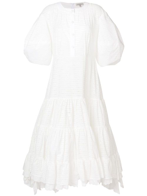 Eyelet detail dress - White