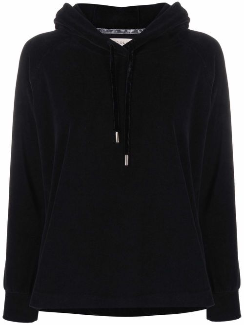 Circolo 1901 logo-patch cotton-blend hoodie - Black