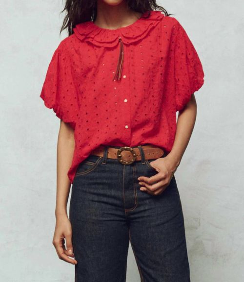 Artisan Top In Red Rose