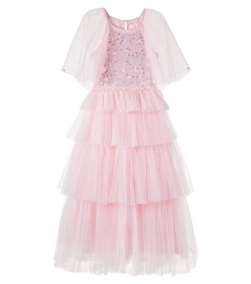 Aurora embellished tiered tulle dress