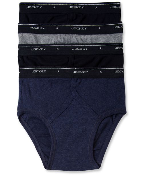 Men's Classic Low-Rise Briefs, Pack of 4 - Navy, Black, Gray