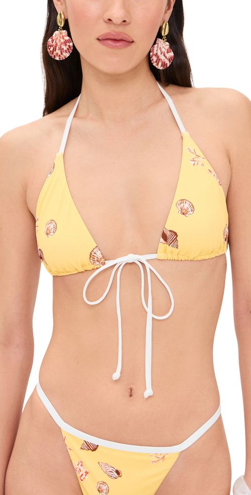 Marisol Triangle Bikini Top Butter Seashells