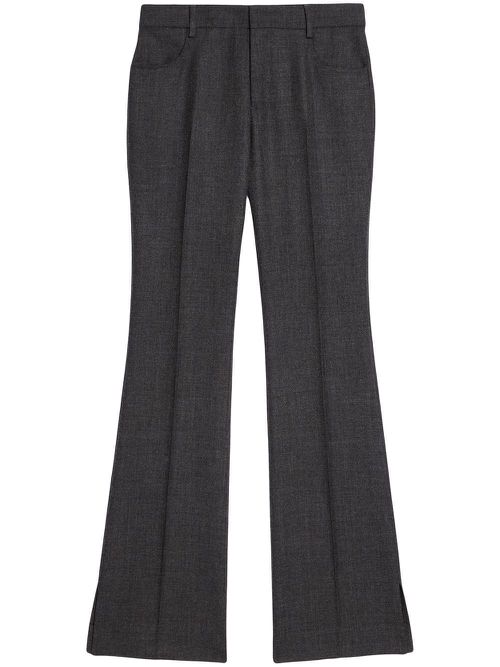 Mid-rise flared trousers - Grey