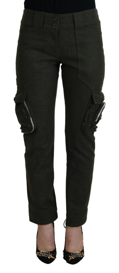 Lace-Up Leg Cargo Cargo Pants — Green