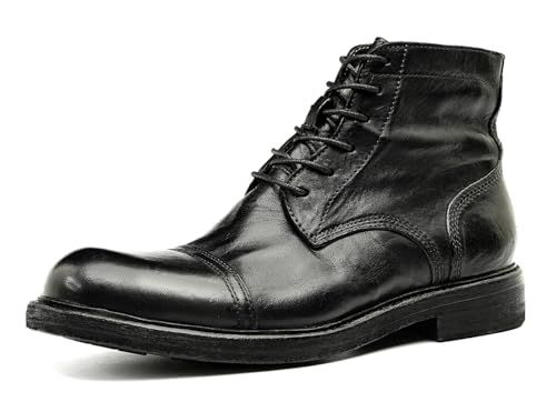 Men's Formal Dress Oxford Boots - Genuine Leather Handcrafted Chelsea Ankle Boots with Cap Toe & Goodyear Welt for Prom Wedding