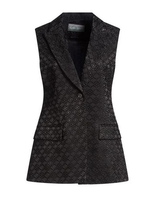 Woman Tailored Vest Black Size 6 Viscose, Cotton, Elastane