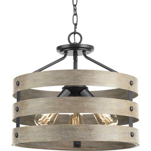Graphite Three Light Semi-Flush Convertible from the Gulliver Collection