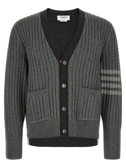 2-in-1 Trompe Lœil Virgin Wool Cardigan — Grey