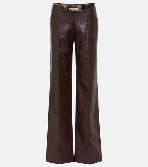 Faux leather wide-leg pants
