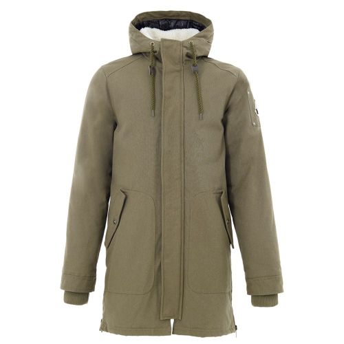 Sherpa-Lined Cotton-Nylon Parka — Green
