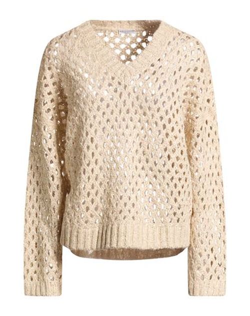 Woman Sweater Beige Size 3XL Silk, Linen, Polyamide, Polyester