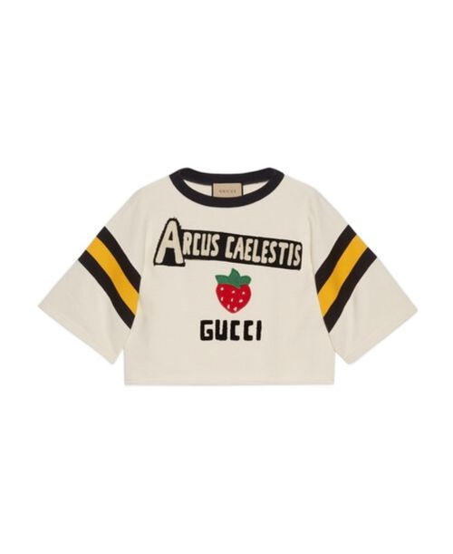 Flocked-print cropped sweatshirt