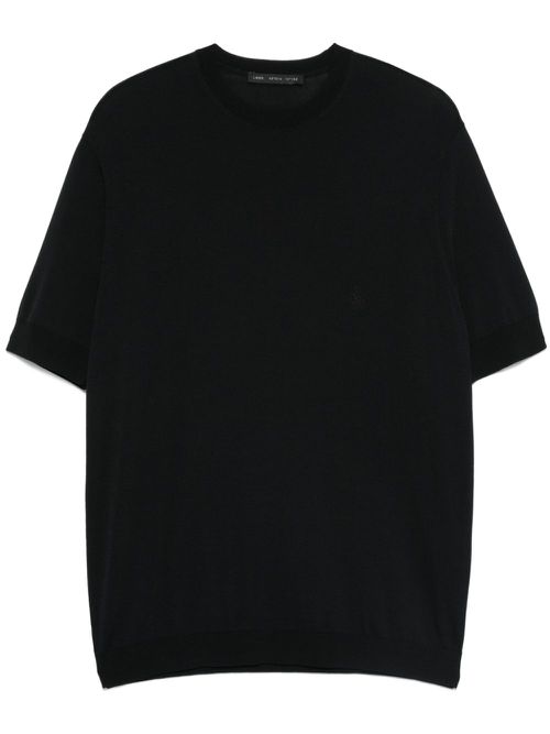Fine-knit T-shirt - Black