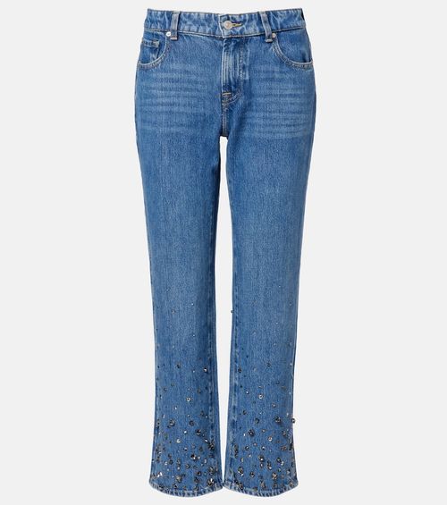 Calie embellished cropped straight jeans