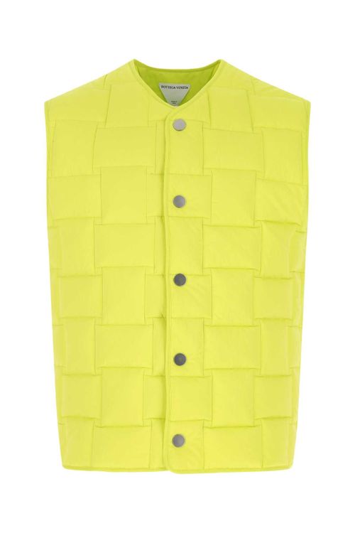 Quilted Nylon Padded Vest — Yellow