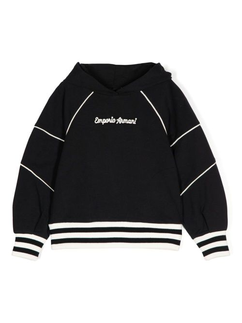 Logo-embroidered hoodie - Blue