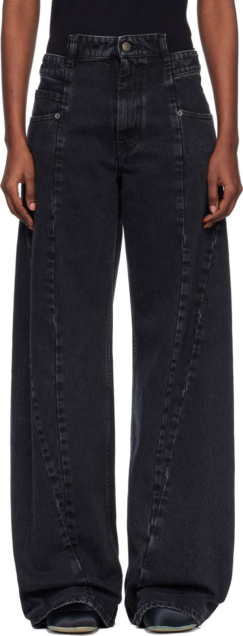 Black Cut-Out Jeans