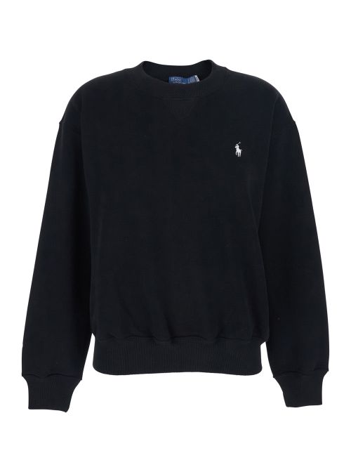 Logo-Embroidered Crewneck Sweatshirt — Black