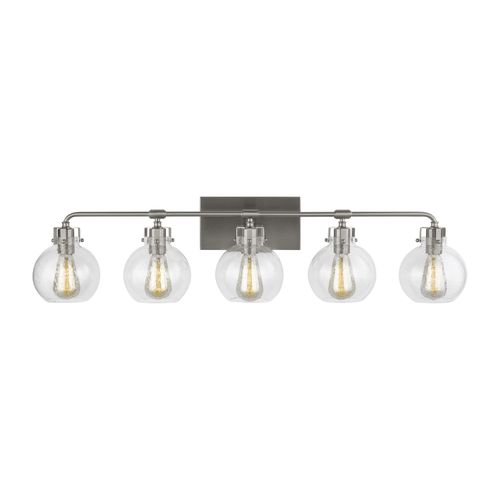 Visual Comfort Studio Clara 5-Light Bathroom Vanity Light in Satin Nickel by Sean Lavin