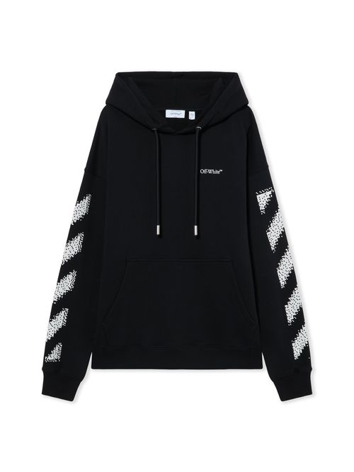 Pixel Diagonal Skate Hoodie - Male Sweatshirts Black