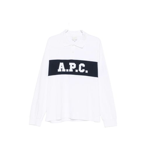 A. p.c. Logo-print Long-sleeve Polo Shirt