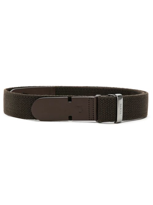 Greca textured belt - Brown