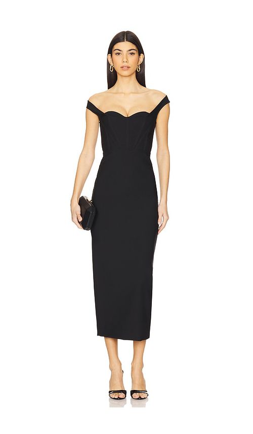 Michael Costello x REVOLVE Rubina Midi Dress in Black.  XS. Also in L, M