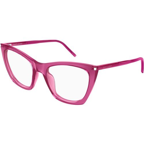 SAINT LAURENT Woman SAINT LAURENT SL 214 KATE THIN OPT 005 Optical frames Acetate Pink Transparent Cat Eye ["Antiriflesso