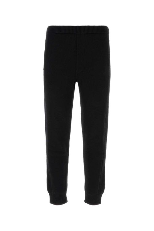 Wool Blend Trousers — Black