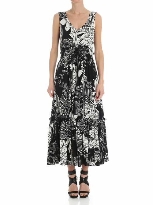 Black and white floral dress