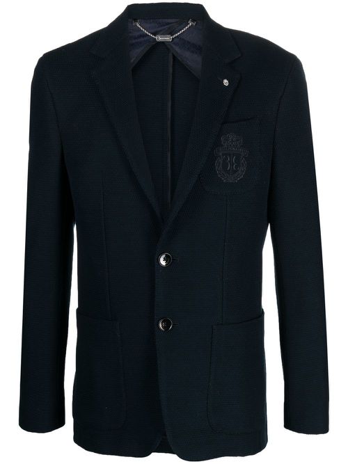Circular Knitting single-breasted blazer - Blue