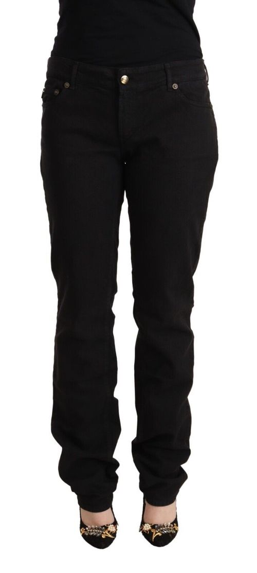 Mid-Waist Denim Jeans — Black