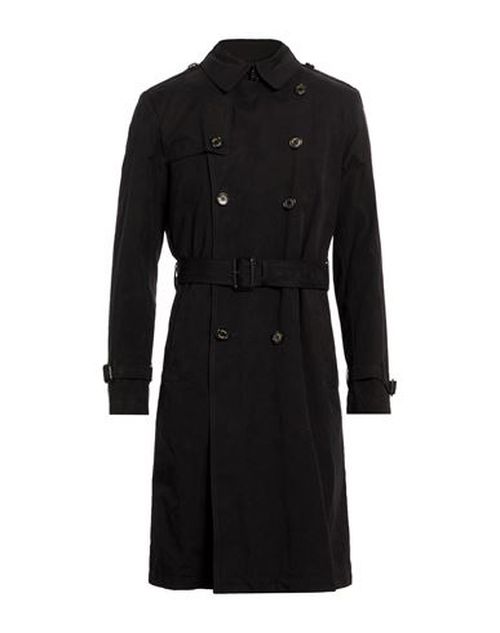 Man Overcoat & Trench Coat Black Size 42 Cotton, Polyester, Polyamide